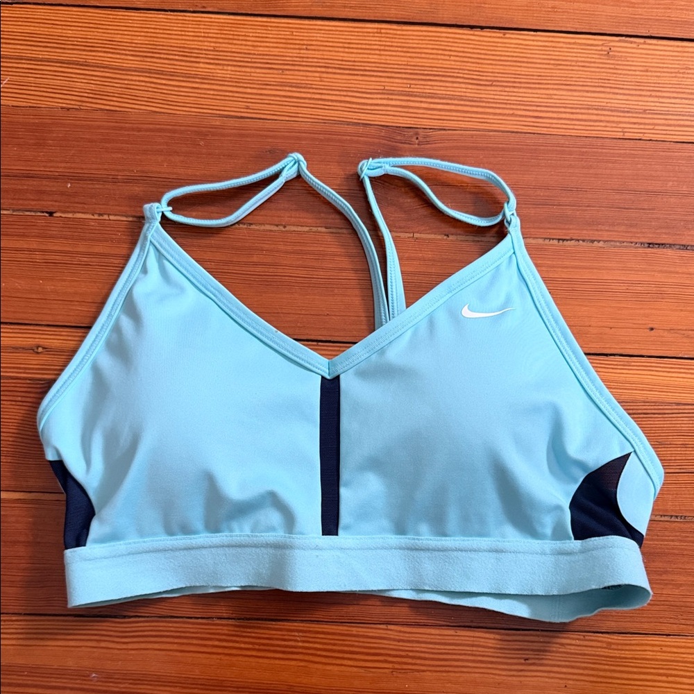 Nike Women's Aqua and Navy Sports Bra
